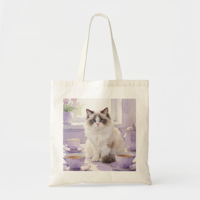 Ragdoll Lavender Tea Moment Tote Bag