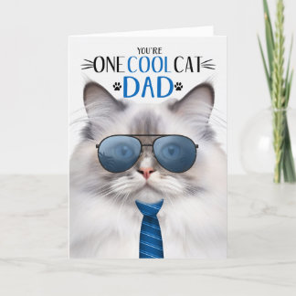 Ragdoll Lilac Point Cat Father's Day One Cool Cat Holiday Card