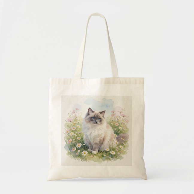 Ragdoll Meadow Daisy Rest Tote Bag