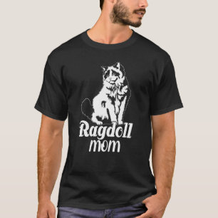 Ragdoll Mom Cat Women Girls Lady Pet Cute T-Shirt