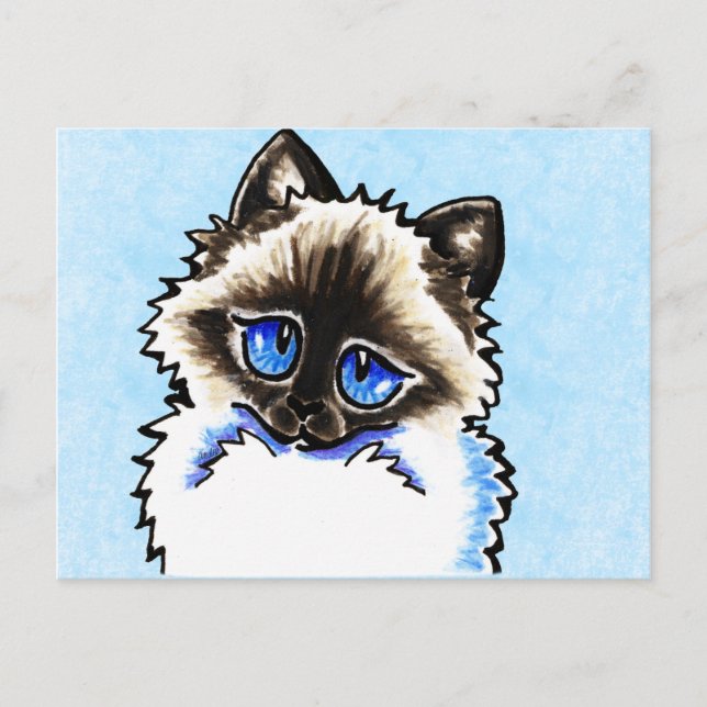 Ragdoll Ragamuffin Illustrated Postcard (Front)