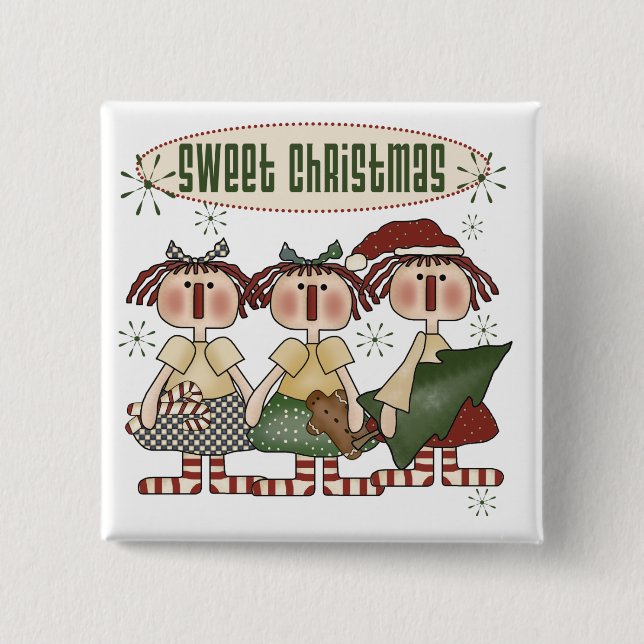 Ragdolls Sweet Christmas Tshirts and Gifts Button (Front)