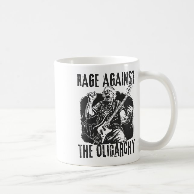 Rage Against Oligarchy Bernie Sanders Fight Protes Coffee Mug (Right)