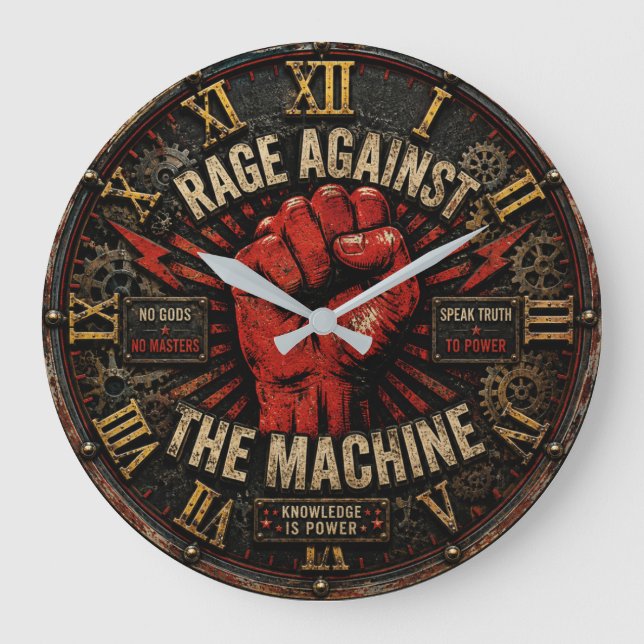 Rage Against the Machine Protest Art  Large Clock (Front)