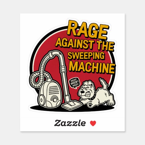 Rage Against the Sweeping Machine Red Die Cut Sticker