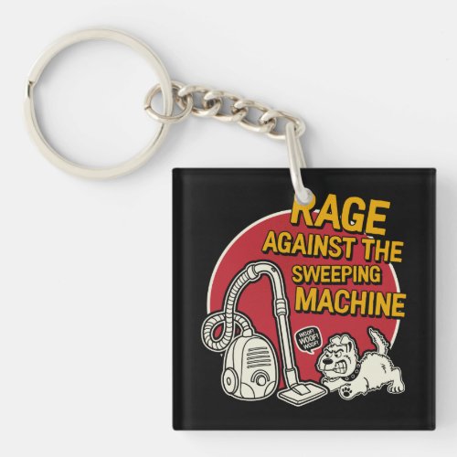 Rage Against the Sweeping Machine Red Keychain