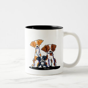 Rage and Mischief Brittany Dog  Two-Tone Coffee Mug