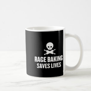 Rage Baking Saves Live Skull Funny Baker Cook Chef Coffee Mug