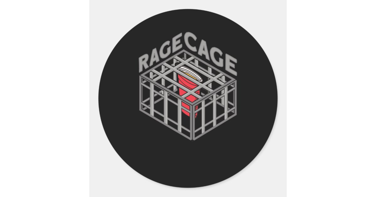 Rage Cage Drink Alcohol Party Drinking Game Classic Round Sticker | Zazzle