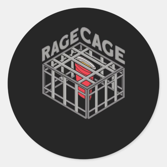 Rage Cage Drink Alcohol Party Drinking Game Classic Round Sticker (Front)