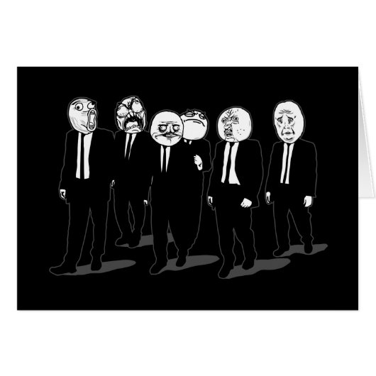 rage comic meme faces walking cards (Front Horizontal)