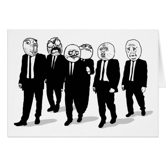 Rage Comic Meme Faces Walking. Me Gusta. Cards (Front Horizontal)