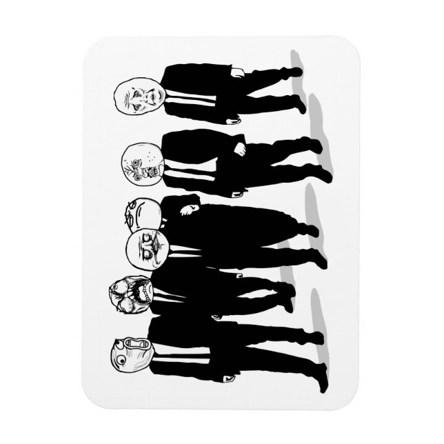 Rage Comic Meme Faces Walking. Me Gusta. Magnet (Vertical)