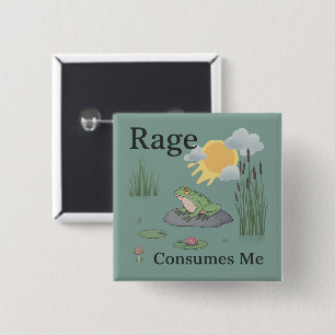 Rage Consumes Me Frog Pond Meme Frog Vintage Style Button