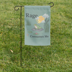 Rage Consumes Me Frog Pond Meme Frog Vintage Style Garden Flag