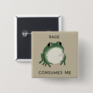 Rage Consumes Me Frog Pond Meme Vintage Nature Button