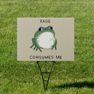 Rage Consumes Me Frog Pond Meme Vintage Nature Sign