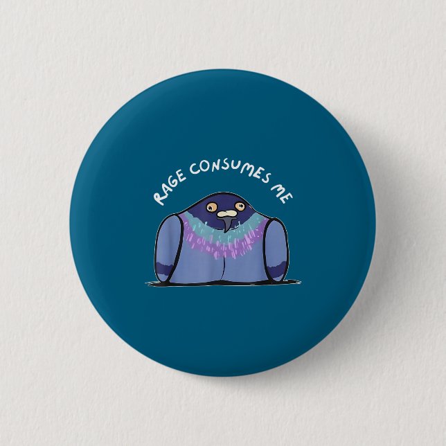 Rage Consumes Me Funny Geon Meme Hand Drawn  Button (Front)