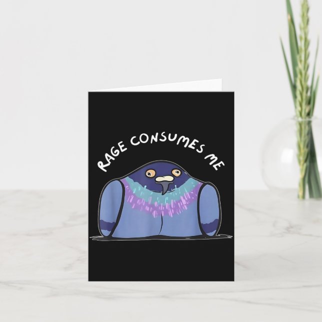 Rage Consumes Me Funny Geon Meme Hand Drawn  Card (Front)