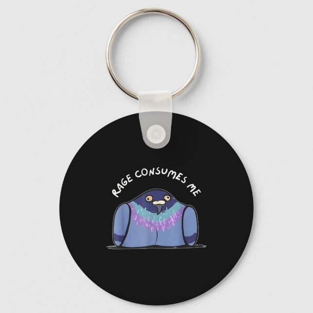 Rage Consumes Me Funny Geon Meme Hand Drawn  Keychain (Front)