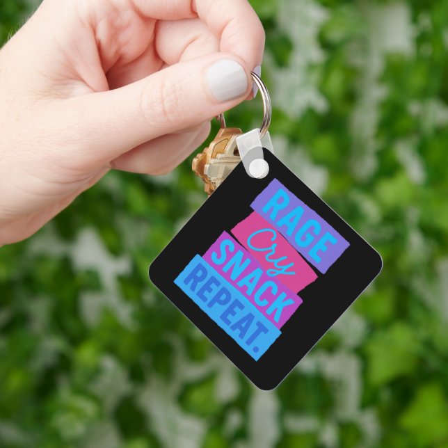 RAGE. Cry. SNACK. REPEAT.  Keychain (Hand)