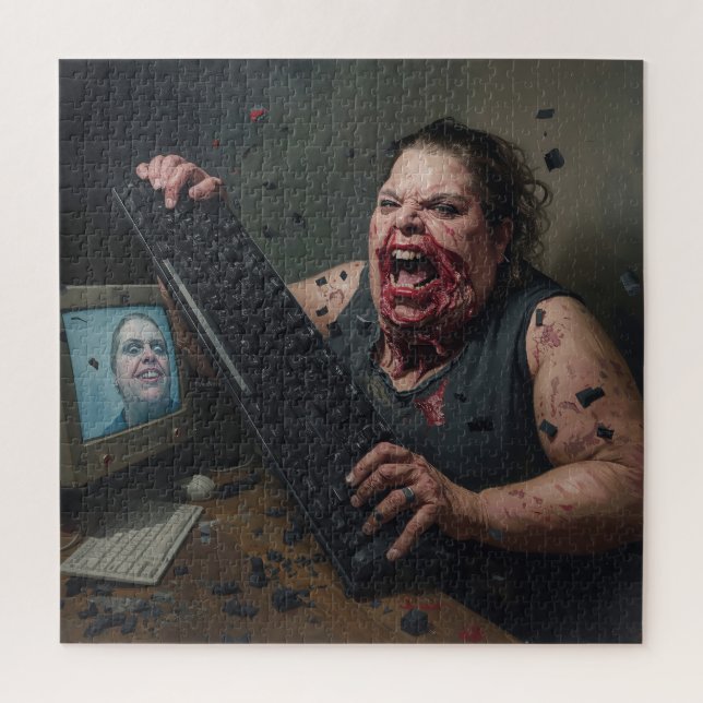 Rage Error: System Failure - Ctrl Alt Delirium Jigsaw Puzzle (Vertical)