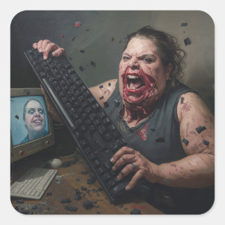 Rage Error: System Failure - Ctrl Alt Delirium Square Sticker