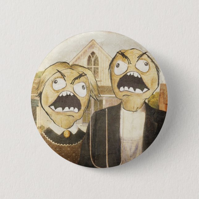 Rage Face Meme Face Comic Classy Painting Button (Front)