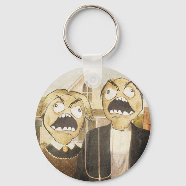 Rage Face Meme Face Comic Classy Painting Keychain (Front)