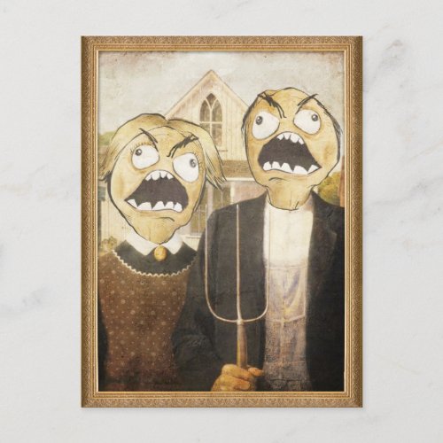 Rage Face Meme Face Comic Classy Painting Postcard