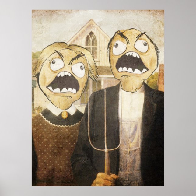 Rage Face Meme Face Comic Classy Painting Poster (Front)