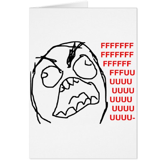 Rage Guy Angry Fuu Fuuu Rage Face Meme Cards (Front)