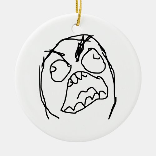 Rage Guy Angry Fuu Fuuu Rage Face Meme Ceramic Ornament