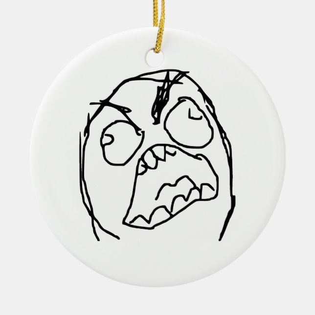 Rage Guy Angry Fuu Fuuu Rage Face Meme Ceramic Ornament (Front)