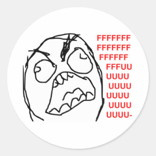 Rage Guy Angry Fuu Fuuu Rage Face Meme Classic Round Sticker