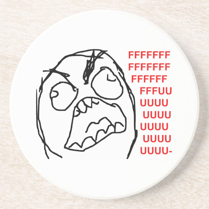 Rage Guy Angry Fuu Fuuu Rage Face Meme Coaster