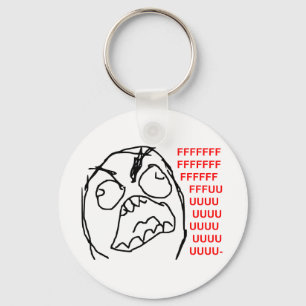 Rage Guy Angry Fuu Fuuu Rage Face Meme Keychain