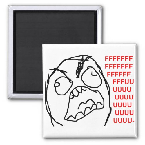 Rage Guy Angry Fuu Fuuu Rage Face Meme Magnet