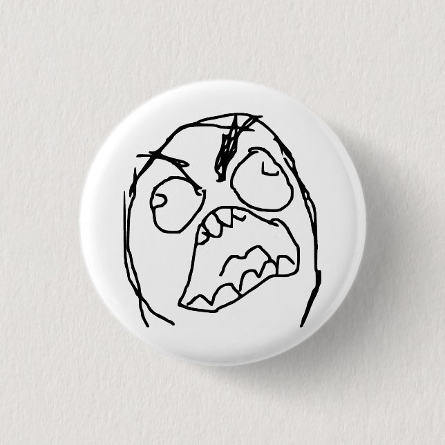 Rage Guy Angry Fuu Fuuu Rage Face Meme Pinback Button (Front)