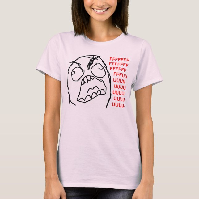 Rage Guy Angry Fuu Fuuu Rage Face Meme T-Shirt (Front)