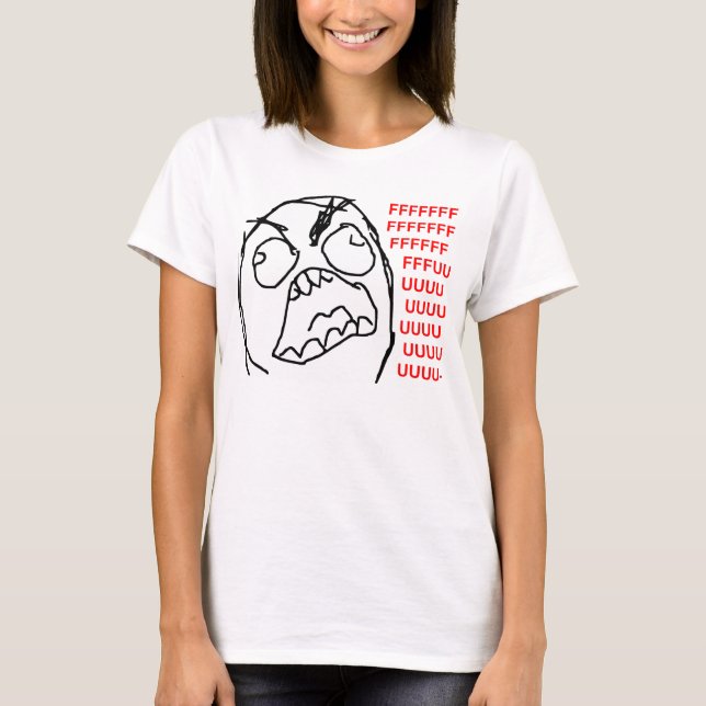 Rage Guy Angry Fuu Fuuu Rage Face Meme T-Shirt (Front)
