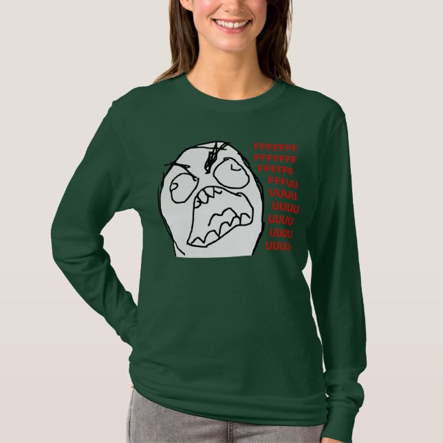 Rage Guy Angry Fuu Fuuu Rage Face Meme T-Shirt (Front)