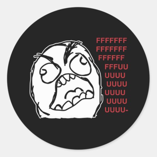 Rage guy fuuu fuuuu classic round sticker