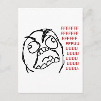 Rage guy fuuu fuuuu postcard