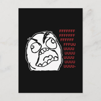 Rage guy fuuu fuuuu postcard