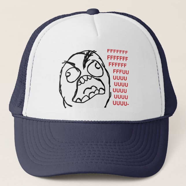 Rage guy fuuu fuuuu trucker hat (Front)