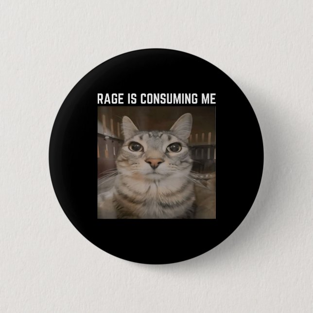 Rage Is Consuming Me Meme Cat Meme Oddly Specific  Button (Front)