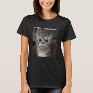 Rage Is Consuming Me Silly Staring Cat Meme T-Shirt