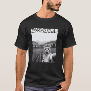 Rage Is Consuming Me Silly Staring Funny Cat Meme T-Shirt
