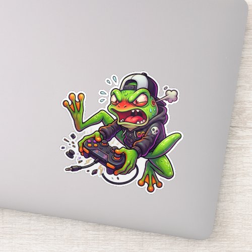 Rage Quit Gamer Frog Sticker